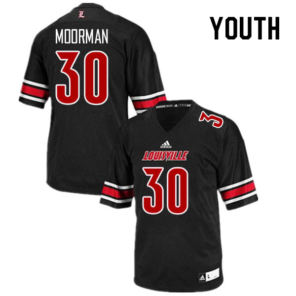 Youth #30 Kaden Moorman Louisville Cardinals College Football Jerseys Stitched Sale-Black